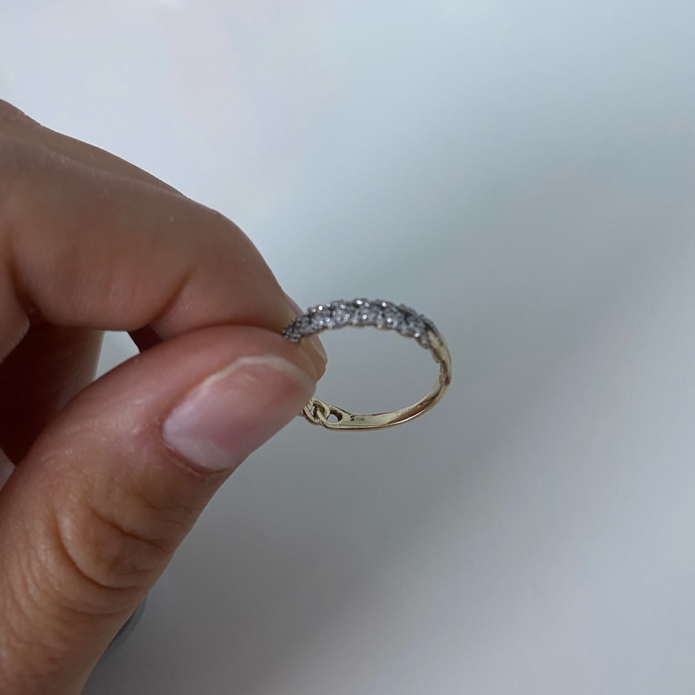 Stone and strand diamond pave chain ring - Picture 4 of 5